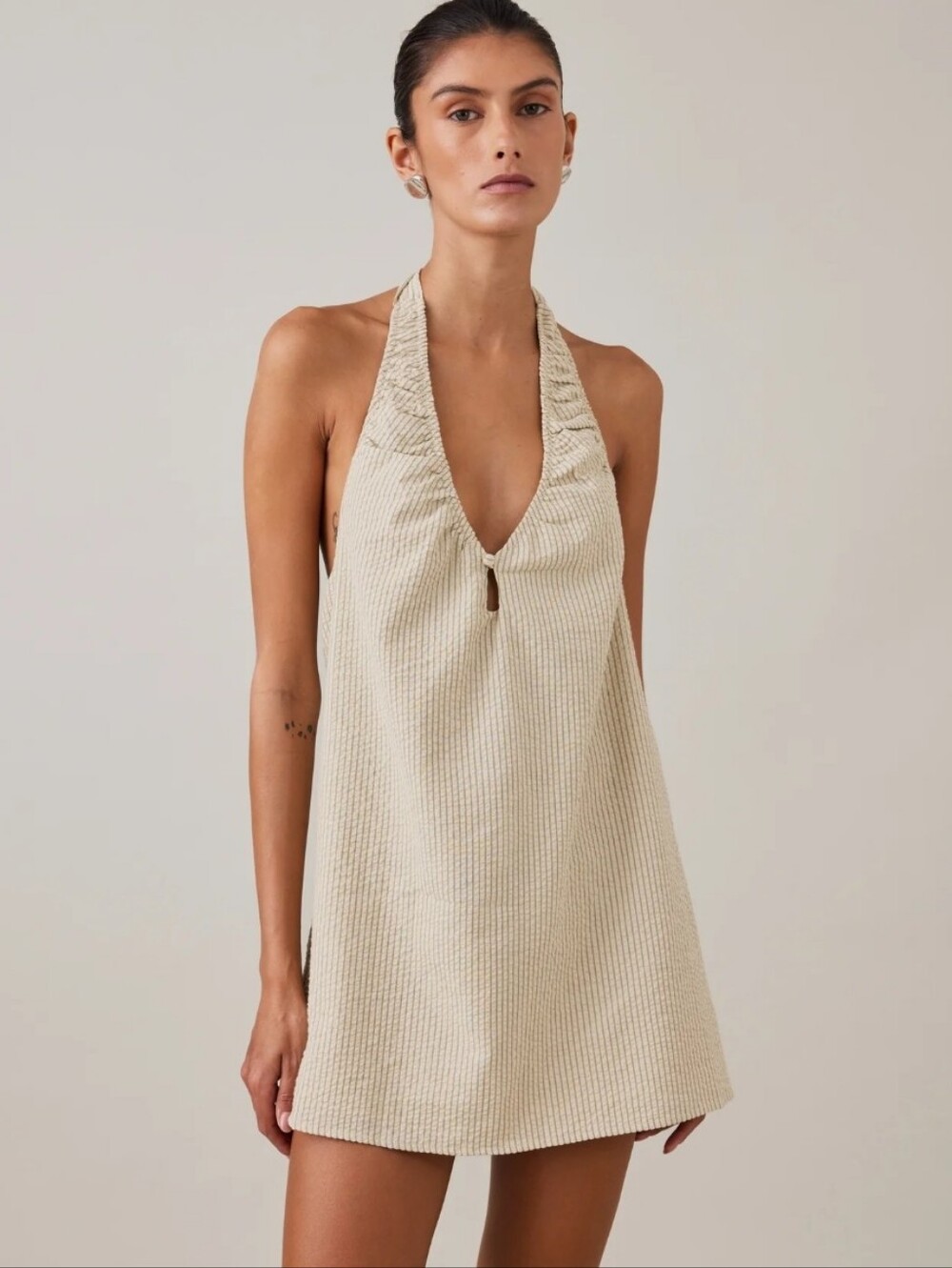 Elce Swim Sidney Halter Mini Dress Sz M NWT